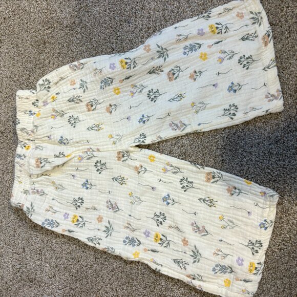 Rabbit & Bear Organic Cotton Wide Leg Pants Floral 12 months - Picture 8 of 8